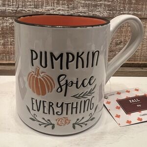 Hobby Lobby‎ 2 Mugs NWT Pumpkin Spice And Everything Nice Wide Dishwasher Safe